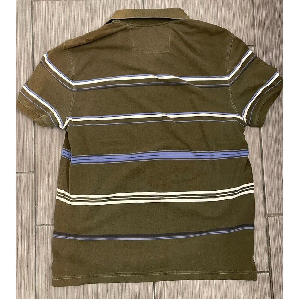 Banana Republic Mens Brown Striped Short Sleeve Polo Size Large Cotton Blend - Picture 4 of 5